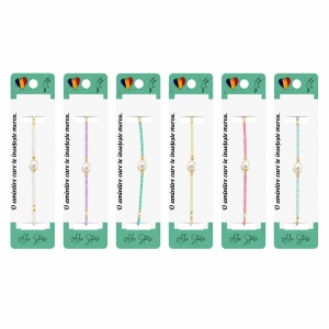 Set 12 Brățări Reglabile cu Pandantiv Perlat – Brățări Elegante cu Mărgele Colorate