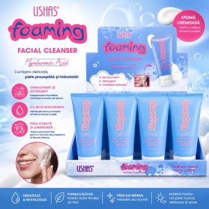 Set 12 Cleanser Demachiant Facial Spumă cu Acid Hialuronic USHAS 120 ml - Img 2