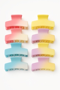 Set 12 Cleme Par 9cm Pastel Ombre , Accesorii Colorate si Rezistente pentru Coafuri
