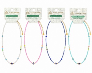Set 12 Coliere Roxe, 40cm, Reglabile cu Margele Colorate si Elemente Decorative