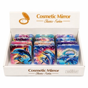 Set 12 Oglinzi decorative dreptunghiulare, delfini și cristale sclipitoare