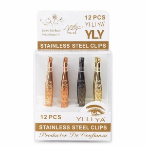 Set 12 pensete cosmetice profesionale pentru sprancene, metalice, culori variate
