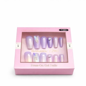 Set 12 perechi unghii false press-on, modele mixte, efect gel, reutilizabile - Img 3