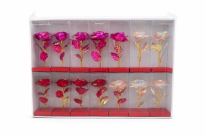 Set 14 flori artificiale cu LED si baterii incluse, ambalaj cadou, multicolor, 20 x 7 cm - Img 2