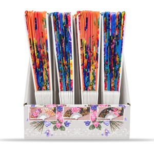 Set 24 Evantaie 23 cm – Modele Florale și Culori Diverse, Evantaie Elegante