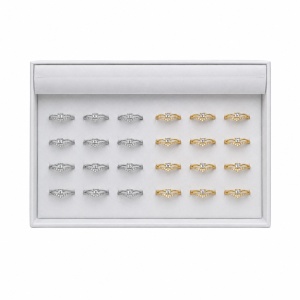 Set 24 Inele ROXE Elegance Glow – Auriu & Argintiu, Reglabile, Design Fin cu Cristale Strălucitoare