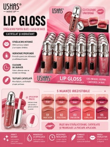 Set 24 Luciu de Buze USHAS Lip Gloss – Nuanțe Nude , Hidratare și Strălucire Intensă - Img 2