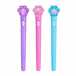 Set 36 pixuri cu pastă și lumină LED, cap decorativ lăbuță, design colorat pentru copii, diverse culori