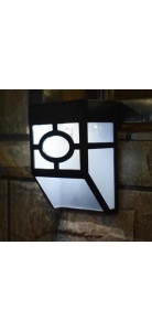 Set 4 lumini solare LED pentru gard, plastic negru, exterior - Img 4