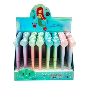 Set 48 pixuri cu gel model scoica Mermaid pastel multicolor - Img 3