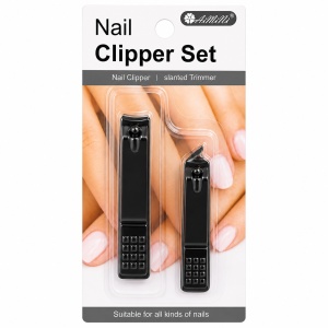 Set de 2 Unghiere Negre pentru Mâini și Picioare – Material Inoxidabil, Design Elegant și Precizie Profesională