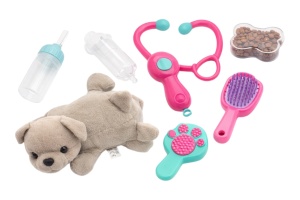 Set de Joacă cu Animal de Pluș și Accesorii, Dezvoltare Imaginație, 36x28x7,5 cm - Img 2