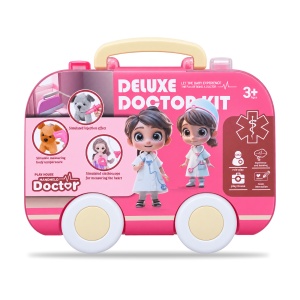 Set doctor de jucarie pentru copii, valiza tip ambulanta cu roti, plastic, 3 ani+ - Img 4