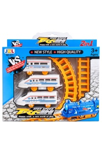 Set tren de jucărie de mare viteză cu șine , plastic rezistent, 24x20x3,5 cm