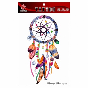 Tatuaj Temporar Semipermanent Dreamcatcher Colorat – 20 cm, Rezistent la Apă, Efect Realist