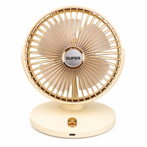 Ventilator de birou reincarcabil crem design compact elegant