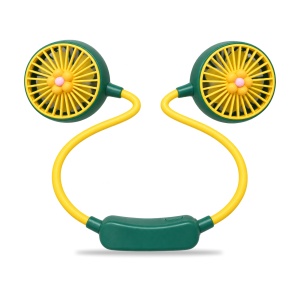 Ventilator de gât portabil cu 2 trepte de viteză, alimentare USB, galben-verde - Img 9