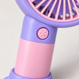Ventilator portabil de mână cu USB, 3 trepte de viteză, model floare mov - Img 5