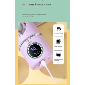 Blender portabil wireless 700ml cu 12 lame, 4 viteze si incarcare USB Type-C, mov - Img 4