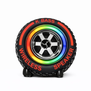 Boxă portabilă Bluetooth IX-BASS în formă de roată, TF, USB, FM, TWS, Rosu
