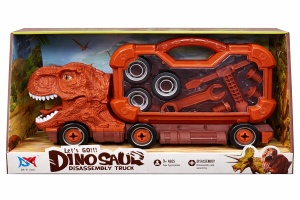 Camion dinozaur T-Rex demontabil cu scule, jucarie constructie copii, 44x23 cm