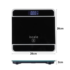 Cântar electronic de baie iScale, afișaj digital, argintiu, sticlă și plastic - Img 4