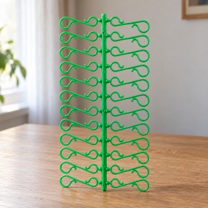Cârlige agățătoare pentru globuri de brad, plastic verde, set 48 bucăți, 17x8cm - Img 5