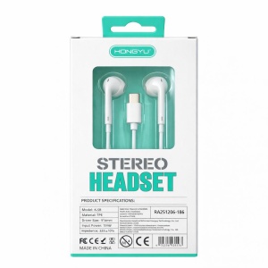 Căști audio cu fir Hongyu HY-28, USB Type-C, stereo Hi-Fi, cu microfon, albe - Img 3