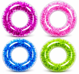 Colac gonflabil roz90 cm pentru piscina si plaja, design colorat si distractiv - Img 2