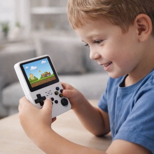 Consola Portabila pentru Jocuri R36S, 64GB, Alb, Plastic - Img 2