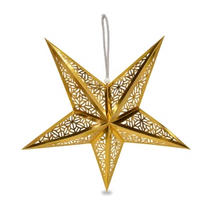 Decoratiune de Crăciun in forma de stea aurie, suspendabilă, 60 cm - Img 2