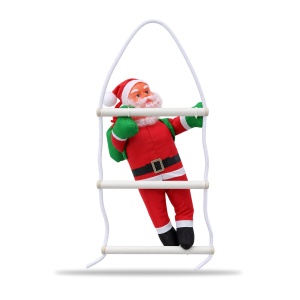 Decorațiune de Crăciun Moș Crăciun cățărător pe scăriță, textil și plastic, 55 × 25 cm - Img 6