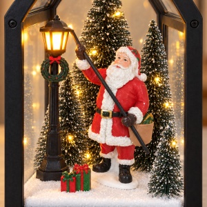 Decoratiune luminoasa de Crăciun cu muzica, model cu Moș Crăciun, 41 × 22 cm - Img 5