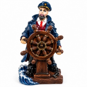 Figurină Căpitan la Timonă – Suvenir Nautic Decorativ cu Tematică Marină