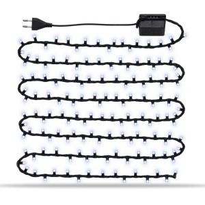 Instalatie de Craciun Liniara, 9 m, 100 LED-uri, Fir Negru, Alb Rece, Jocuri de Lumini - Img 4
