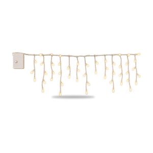 Instalație LED tip țurțuri, 120 LED alb cald, fir alb, 4 m - Img 3