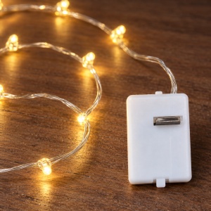 Instalație luminoasă LED, 20 LED-uri, fir argintiu de 2 m, lumină albă caldă - Img 7