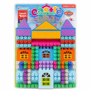 Joc Puzzle de Construcție pentru Copii, model castel – Set Educațional Colorat cu Piese Creative
