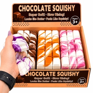 Jucărie Antistres Squishy Ciocolată Marble – Super Moale, Slow Rising, Model Aleatoriu, 3+ Ani - Img 4