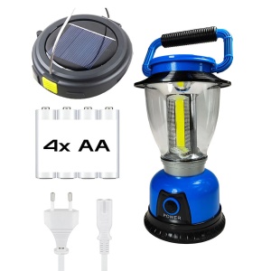Lampă solară de camping LED multifuncțională din plastic, culoare galbenă