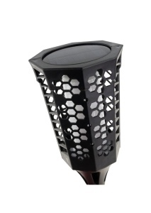 Lampă solară decorativă tip torță LED, set 2 bucăți, plastic, negru - Img 8