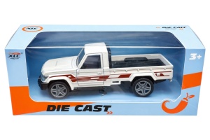 Mașină Albă Metalică cu Uși Deschise, Model Pickup, Jucărie Didactică 14x6,5x5,5 cm - Img 2