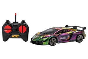 Mașină de curse cu telecomandă, model sport, din plastic, 32x8x9 cm, compatibilă 3+