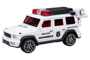 Mașină de Poliție Jucărie cu Putere Fricțiune, Lumini și Sunete, Abur, 21.5cm
