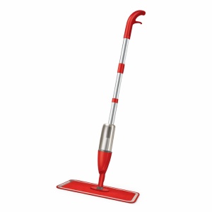 Mop plat cu pulverizator și rezervor integrat pentru curățarea rapidă a pardoselilor, Roșu
