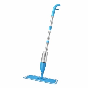 Mop plat cu pulverizator și rezervor integrat pentru curățarea rapidă a pardoselilor, Albastru