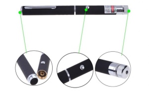 Pointer laser verde cu capete interschimbabile, modele proiectie diverse, 16.5 cm - Img 2