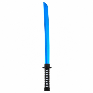 Sabie albastră cu teacă și lumini LED, 67 cm – sabie de jucărie din plastic pentru copii