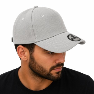 Sapca gri reglabila unisex, stil casual simplu - Img 3
