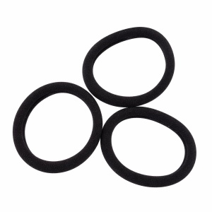 Set 100 elastice de păr negre din textil, rezistente, pentru uz zilnic - Img 2